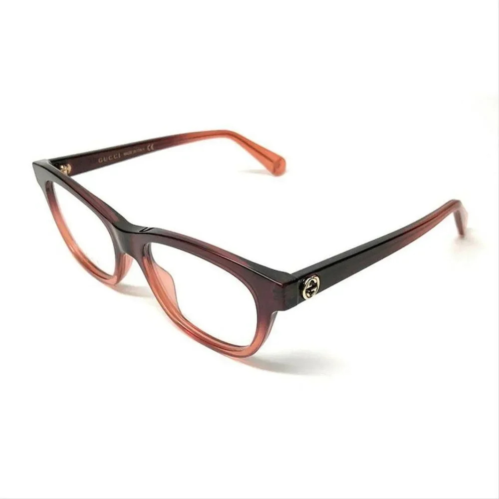 Gucci GG0372O 003 Brown Transparent Authentic Eyeglasses Frame 51-17